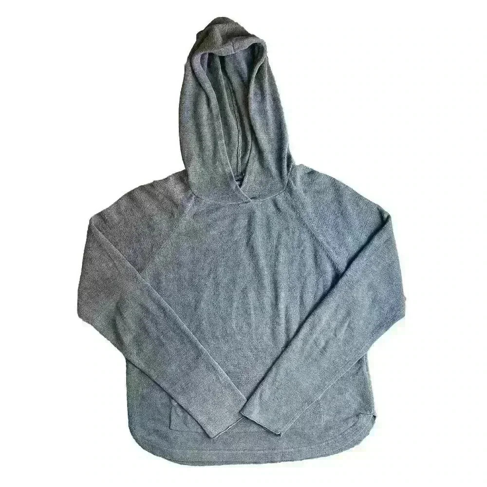 BAREFOOT DREAMS Gray Cozy Chic Ultra Lite Super Soft Hoodie Sweatshirt Small